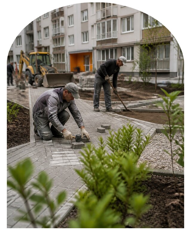 Благоустройство двора многоквартирного дома в Казани